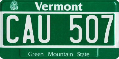 VT license plate CAU507
