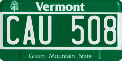VT license plate CAU508