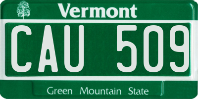 VT license plate CAU509