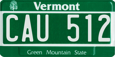 VT license plate CAU512