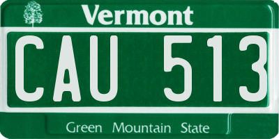VT license plate CAU513
