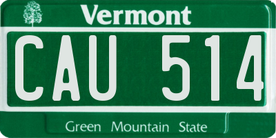 VT license plate CAU514