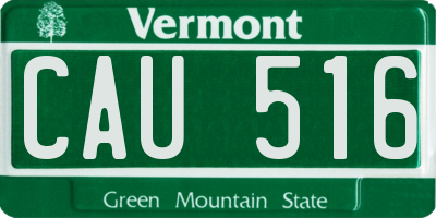 VT license plate CAU516