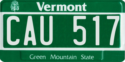 VT license plate CAU517