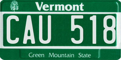 VT license plate CAU518