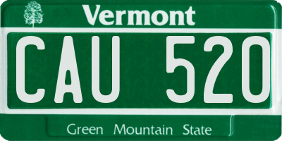 VT license plate CAU520