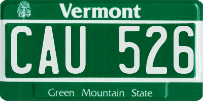 VT license plate CAU526