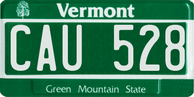 VT license plate CAU528
