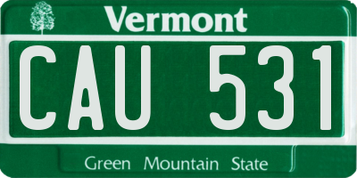 VT license plate CAU531