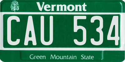 VT license plate CAU534