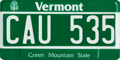 VT license plate CAU535