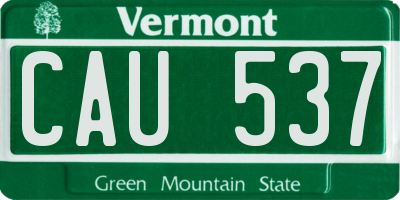 VT license plate CAU537