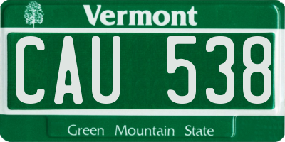 VT license plate CAU538