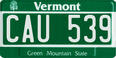VT license plate CAU539