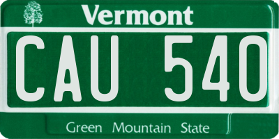 VT license plate CAU540