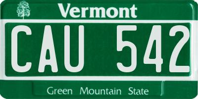 VT license plate CAU542