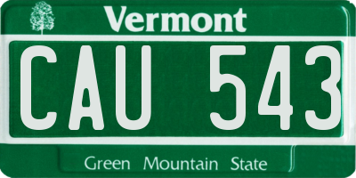VT license plate CAU543
