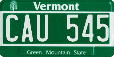 VT license plate CAU545