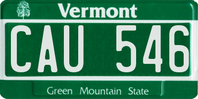VT license plate CAU546