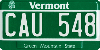 VT license plate CAU548