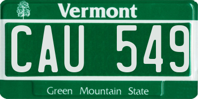 VT license plate CAU549