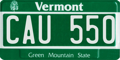 VT license plate CAU550