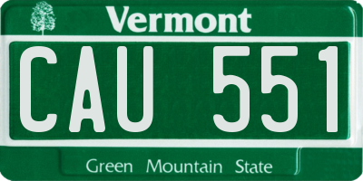 VT license plate CAU551