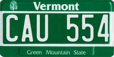 VT license plate CAU554