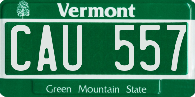 VT license plate CAU557