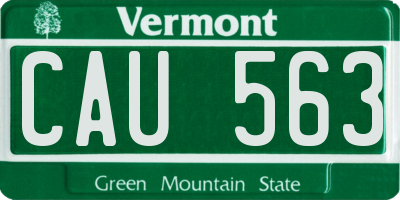 VT license plate CAU563