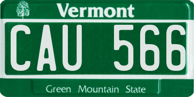 VT license plate CAU566