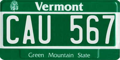 VT license plate CAU567