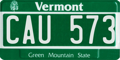 VT license plate CAU573