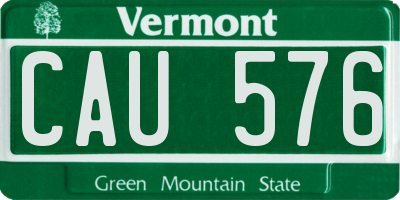 VT license plate CAU576