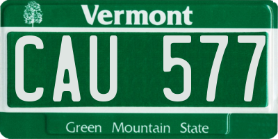 VT license plate CAU577
