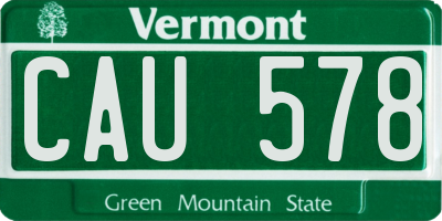 VT license plate CAU578