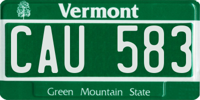 VT license plate CAU583