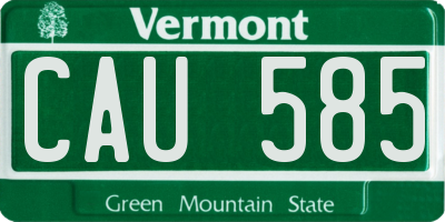 VT license plate CAU585