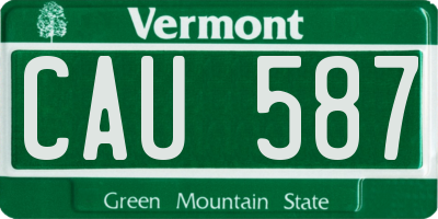VT license plate CAU587
