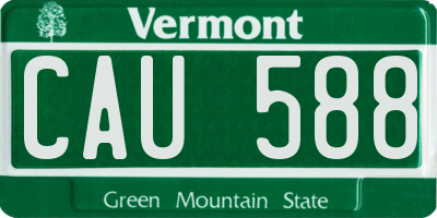 VT license plate CAU588