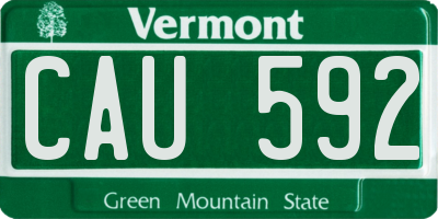 VT license plate CAU592