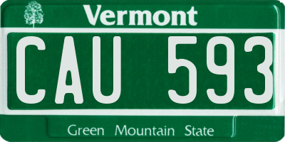 VT license plate CAU593