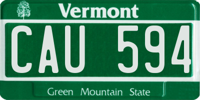 VT license plate CAU594