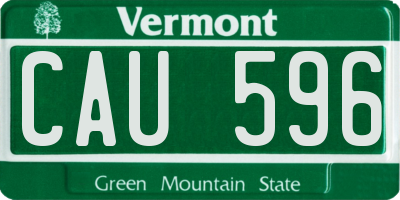 VT license plate CAU596