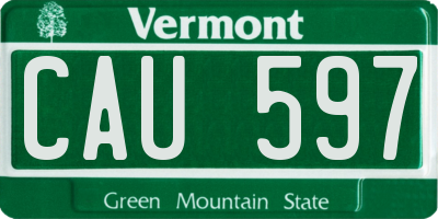 VT license plate CAU597