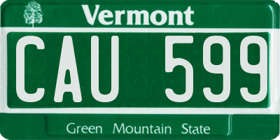 VT license plate CAU599