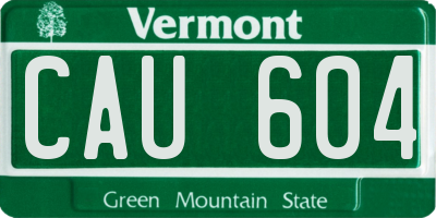 VT license plate CAU604