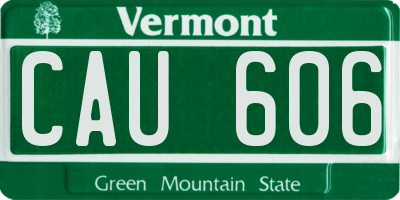 VT license plate CAU606