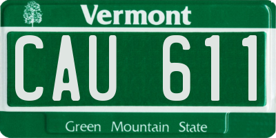 VT license plate CAU611