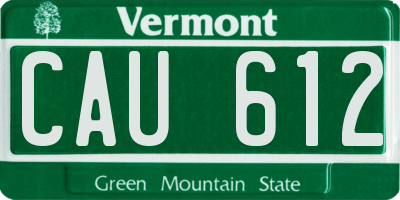 VT license plate CAU612